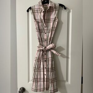 Pink Burberry London Nova check Sleeveless Dress, Sz 2